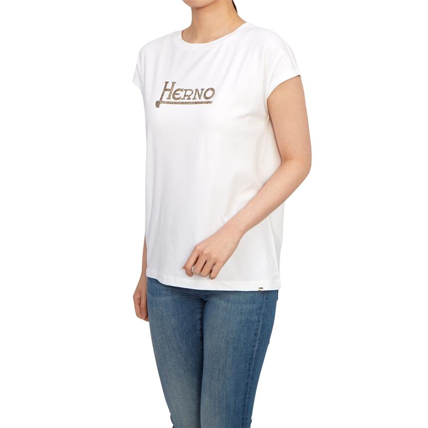 Herno Women’s Short Sleeve T-Shirt Black Cotton Top