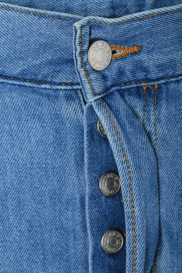 Dries Van Noten Light Blue Pleated Denim Jeans 251 020923 1552 514