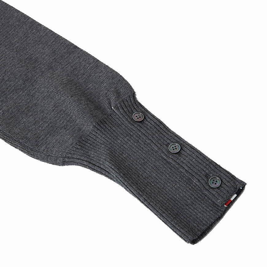 THOM BROWNE Women’s 4-Bar Stripe Milano Stitch Gray Cardigan
