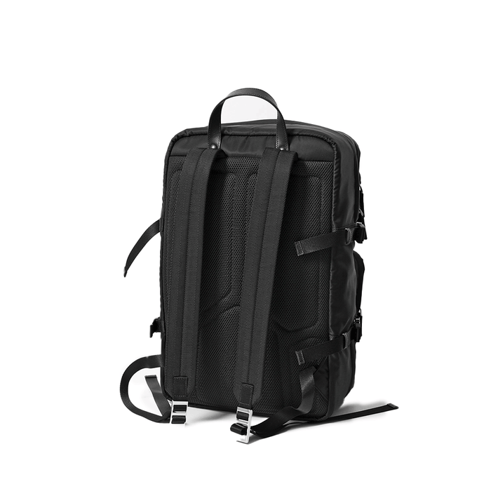 PRADA Black Re-Nylon Triangle Logo Men's Backpack 2VZ101