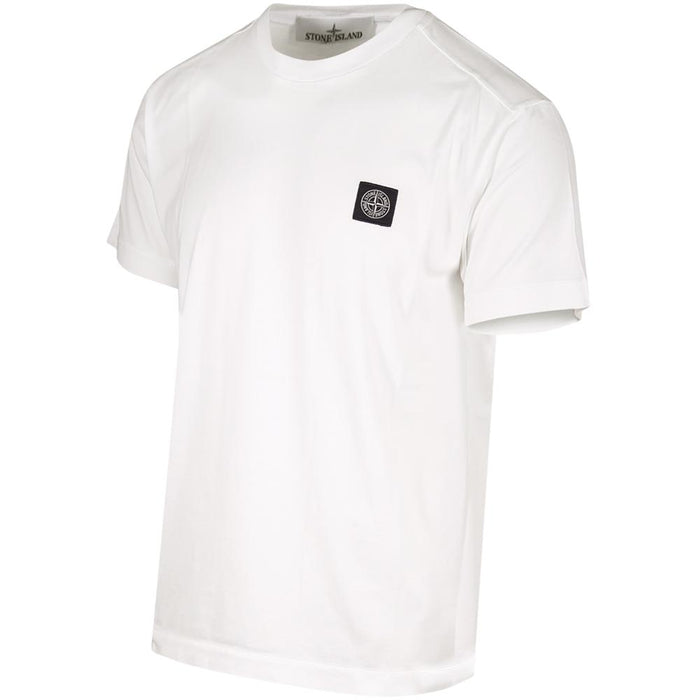 STONE ISLAND Logo Patch T-Shirt White Men’s Cotton