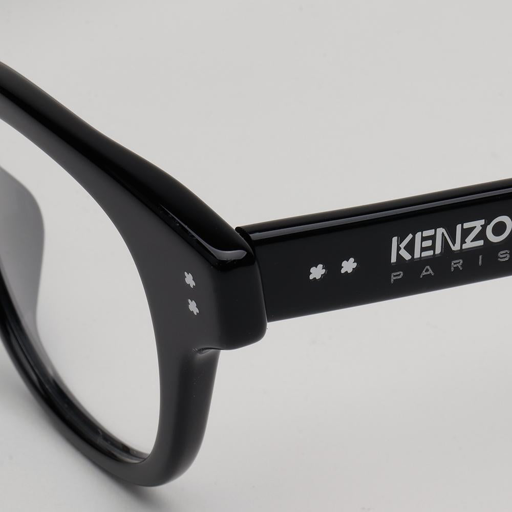 KENZO Black Thick Rectangle Acetate Eyeglass Frames Unisex KZ50176I 001