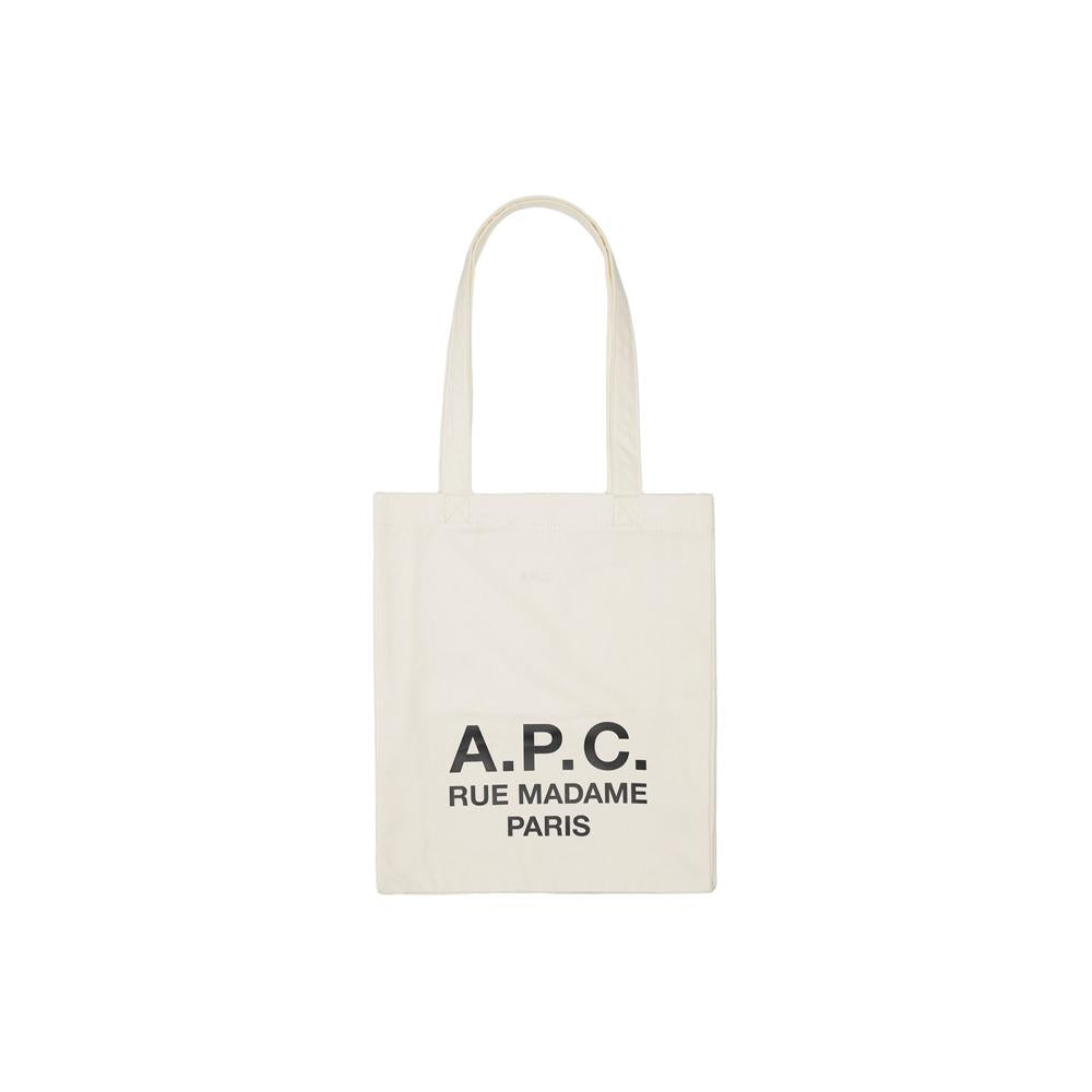 A.P.C. White Leather Lou Rue 20 Tote Bag M67064 AAD