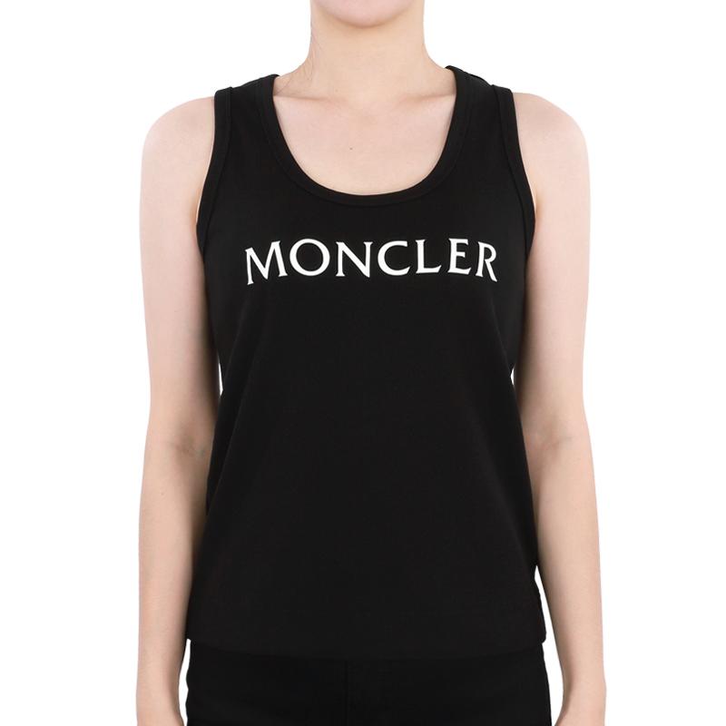 Moncler Logo Print Sleeveless T-Shirt Black Women’s Cotton