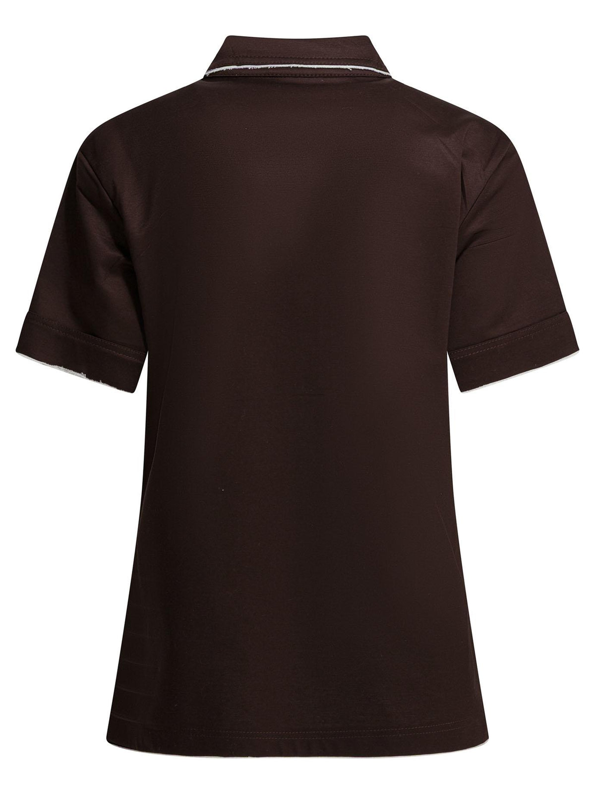 PRADA Short Sleeve Cotton Polo Shirt for Women Black
