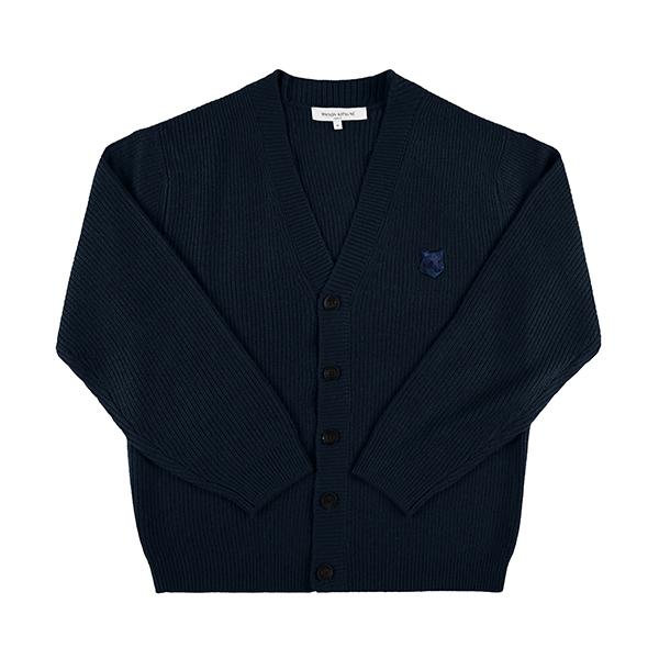 Maison Kitsune Bold Fox Head Patch V-Neck Cardigan Men NM00501KT1093 P476