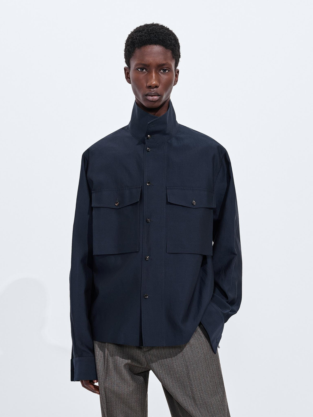 Bottega Veneta Cotton Long Sleeve Shirt Black Men’s