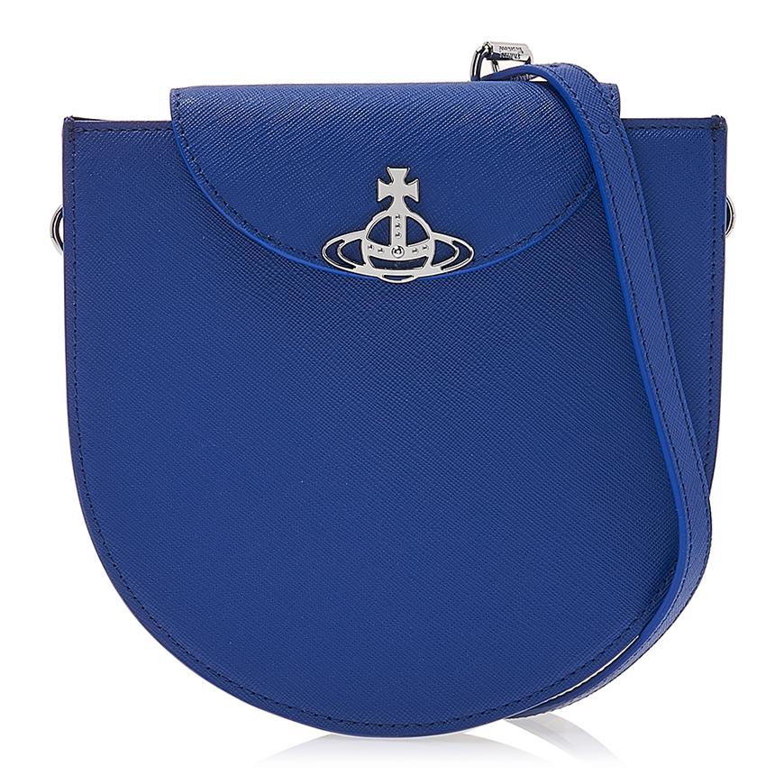 Vivienne Westwood Saffiano Half Moon Saddle Crossbody Bag
