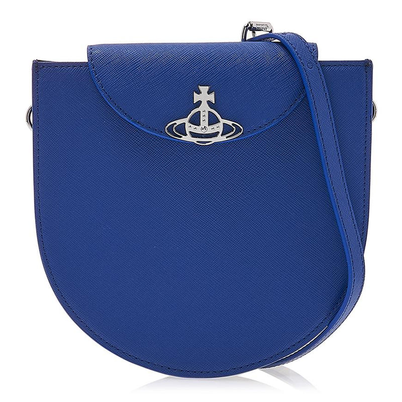 Vivienne Westwood Saffiano Half Moon Saddle Crossbody Bag