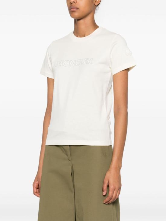 Moncler Logo Cotton T-Shirt White Women’s Top