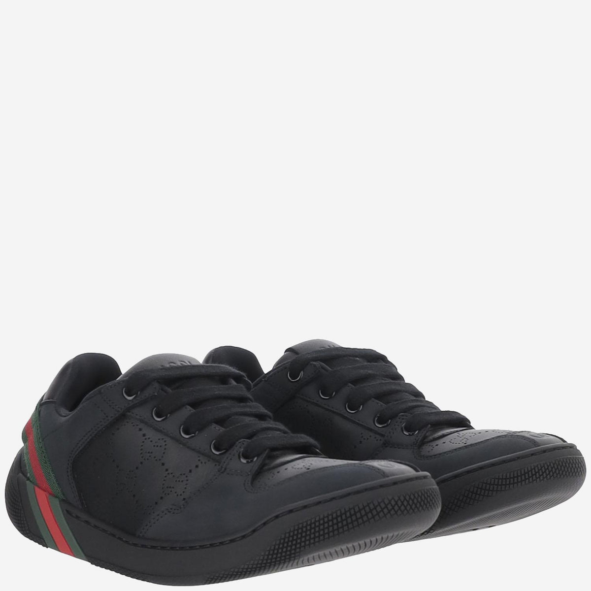 GUCCI Leather Low-Top Sneakers White