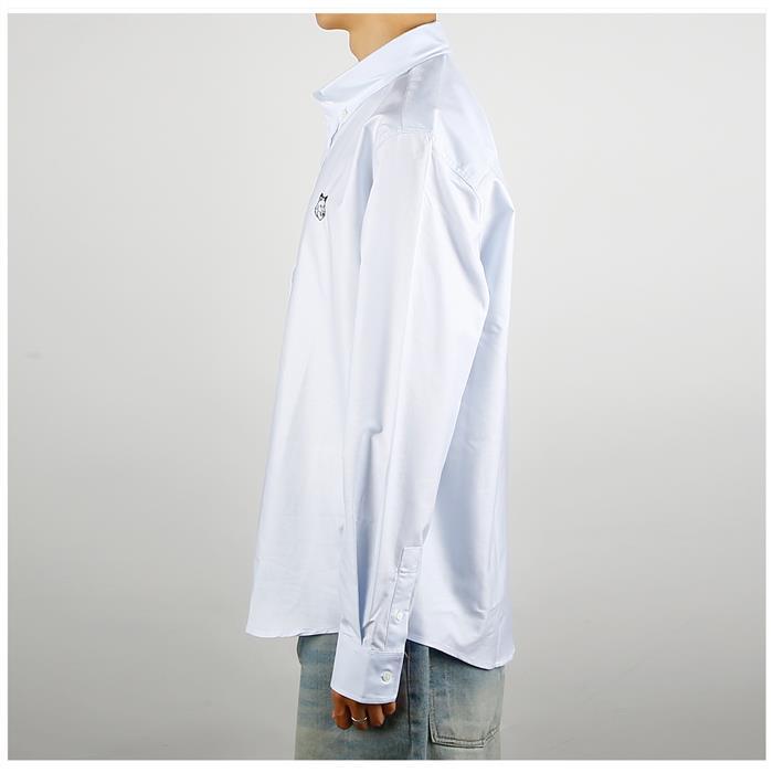 Maison Kitsune Contour Fox Head Casual Oxford Button-Down Shirt