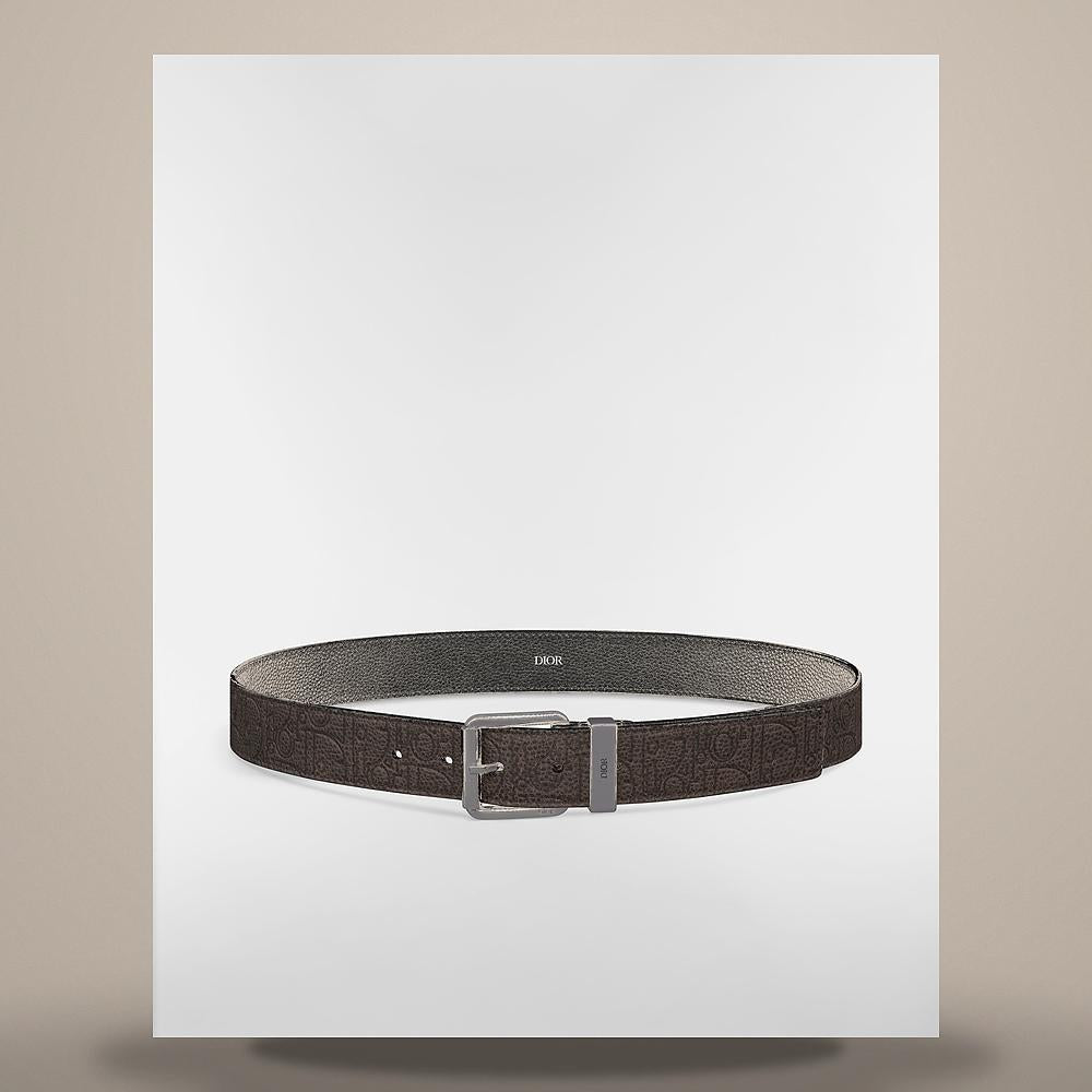 DIOR Men's Gravity Vintage Brown Leather Belt 35mm 4333RUKLF H727