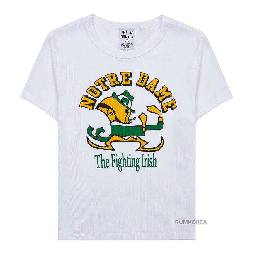 Wild Donkey Women’s Irish Graphic T-Shirt White Cotton