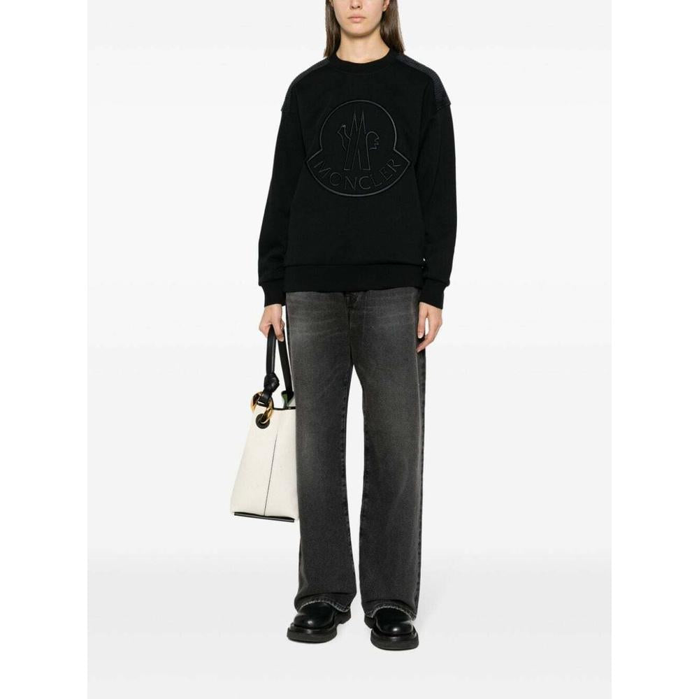 Moncler Logo Crewneck Sweatshirt Black Women’s Cotton
