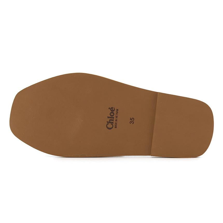 Chloe Woody Logo Canvas Slide Sandals CHC22U188Z3 101