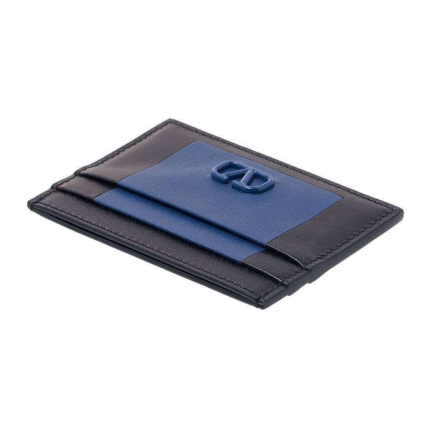 VALENTINO Garavani V-Logo Leather Card Holder for Men