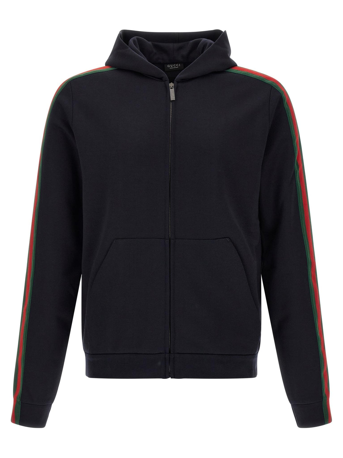GUCCI Blue Zip-Up Knit Sweater for Men