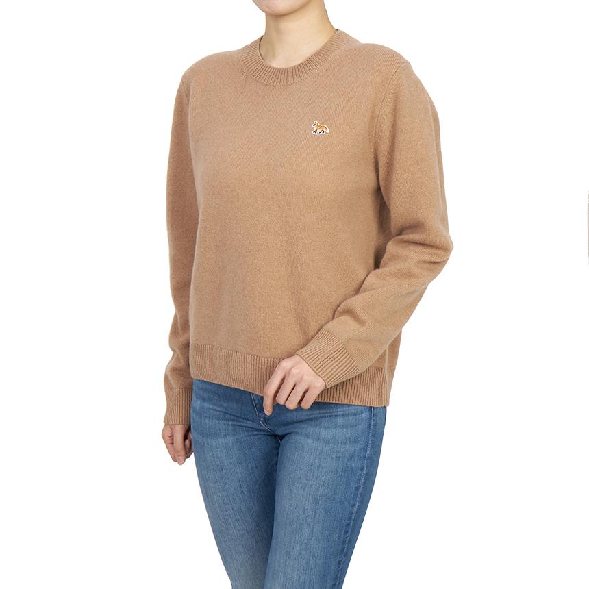 Maison Kitsune Baby Fox Wool Crewneck Sweater Ivory Unisex PW00817 KT1006 0054