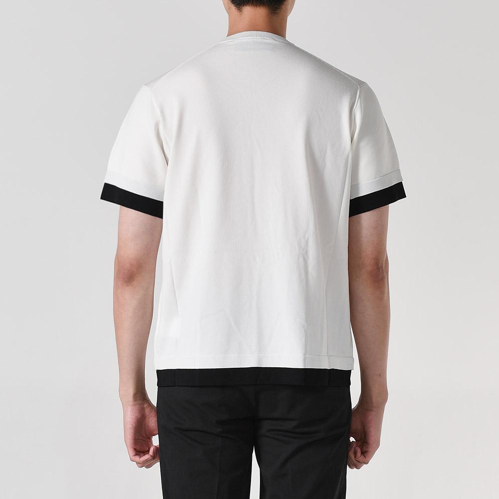 Neil Barrett Bolt Embroidered Layered Short Sleeve T-Shirt White