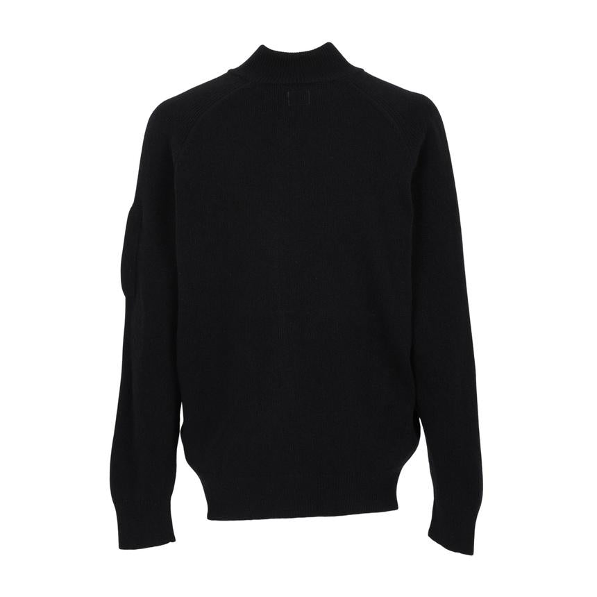 CP Company Men’s Zip-Up Knit Cardigan Black