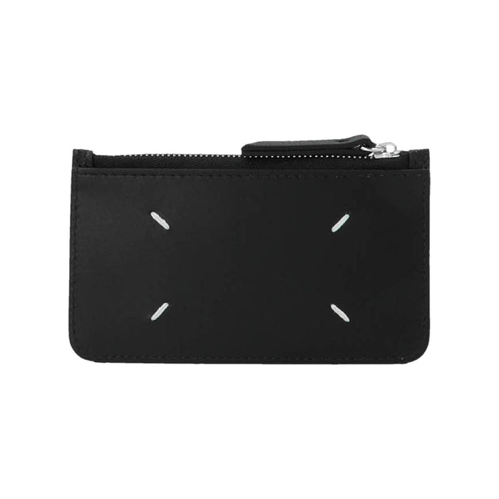 Maison Margiela Stitch Leather Zip Card Holder Black