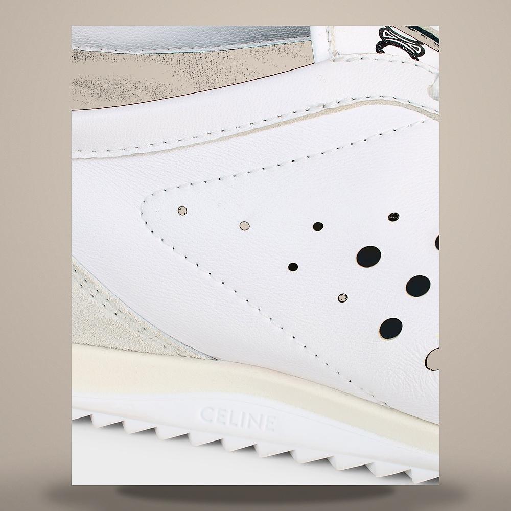 CELINE Allan Sneakers Canvas Suede Calfskin White Low Top 368275484C 01BC