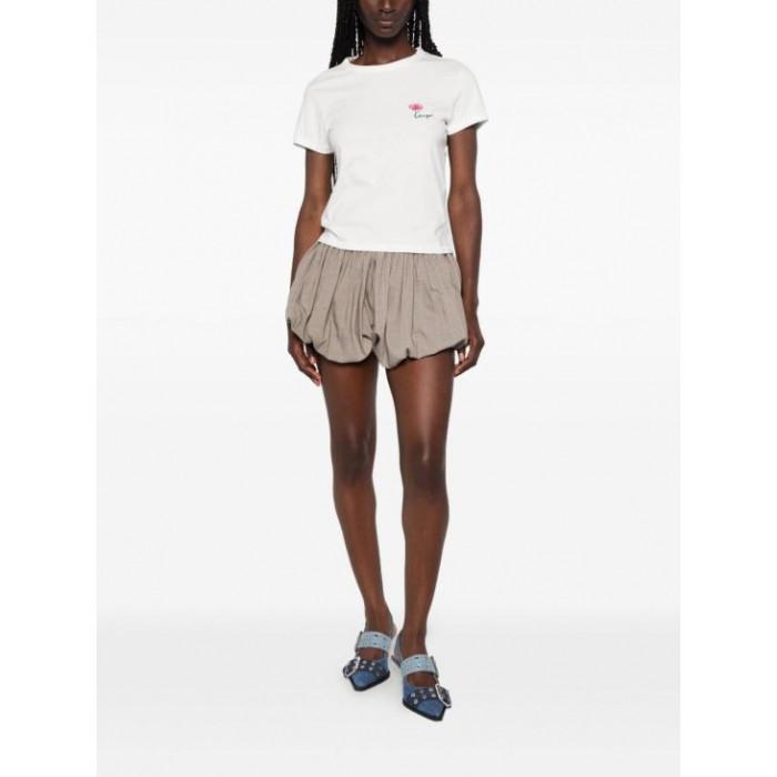 KENZO Women's Tulip Embroidered Cotton T-Shirt FG6 2TS271 4SG 02