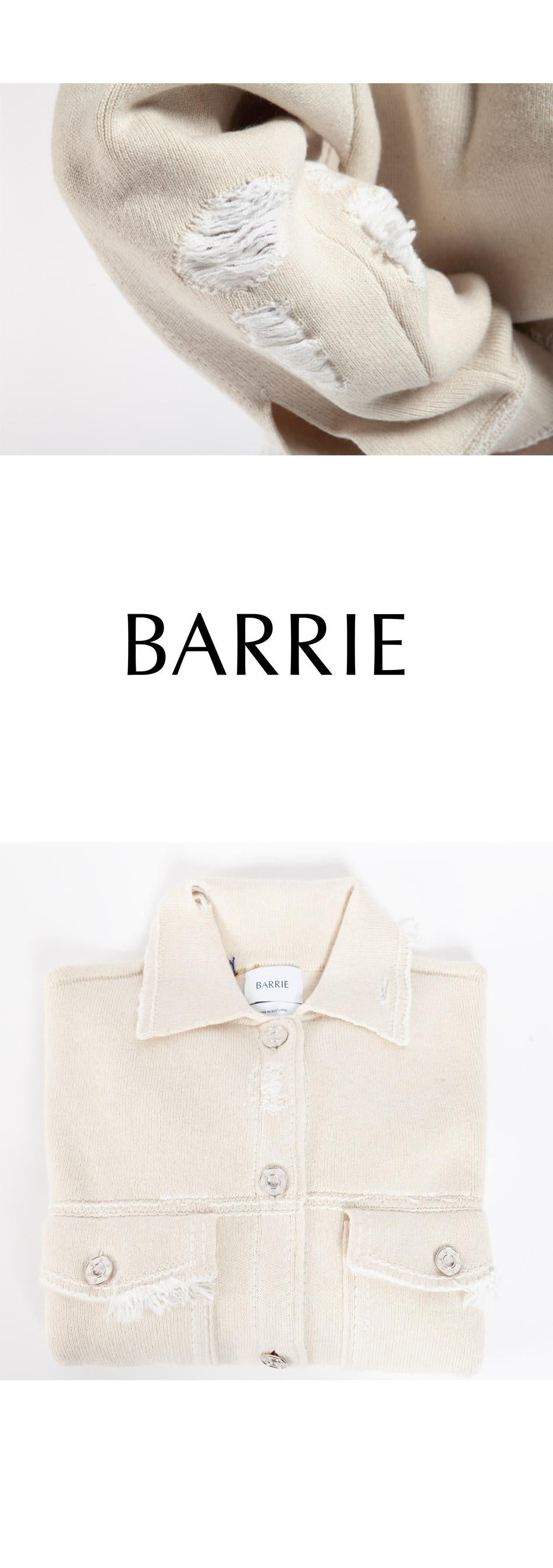 BARRIE Cashmere Cotton Fringe Denim Jacket C85258139 139