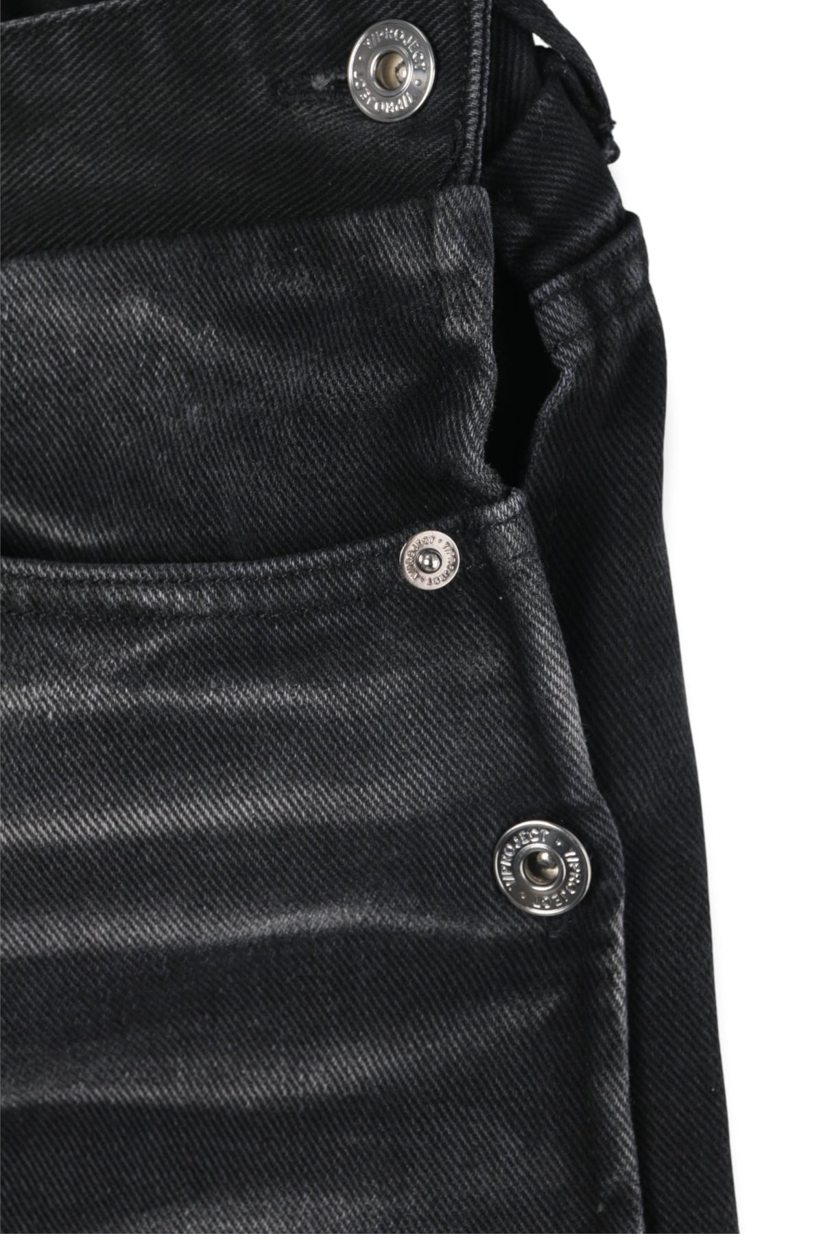 Y PROJECT Collapsed Waist Faded Black Denim Jeans Unisex 107PA007 D15