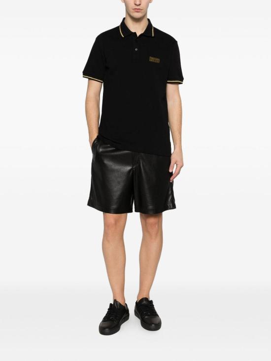 Versace Classic Cotton Polo Shirt for Men 80GAGT05 CJ01T G89 BLACK GOLD DOM