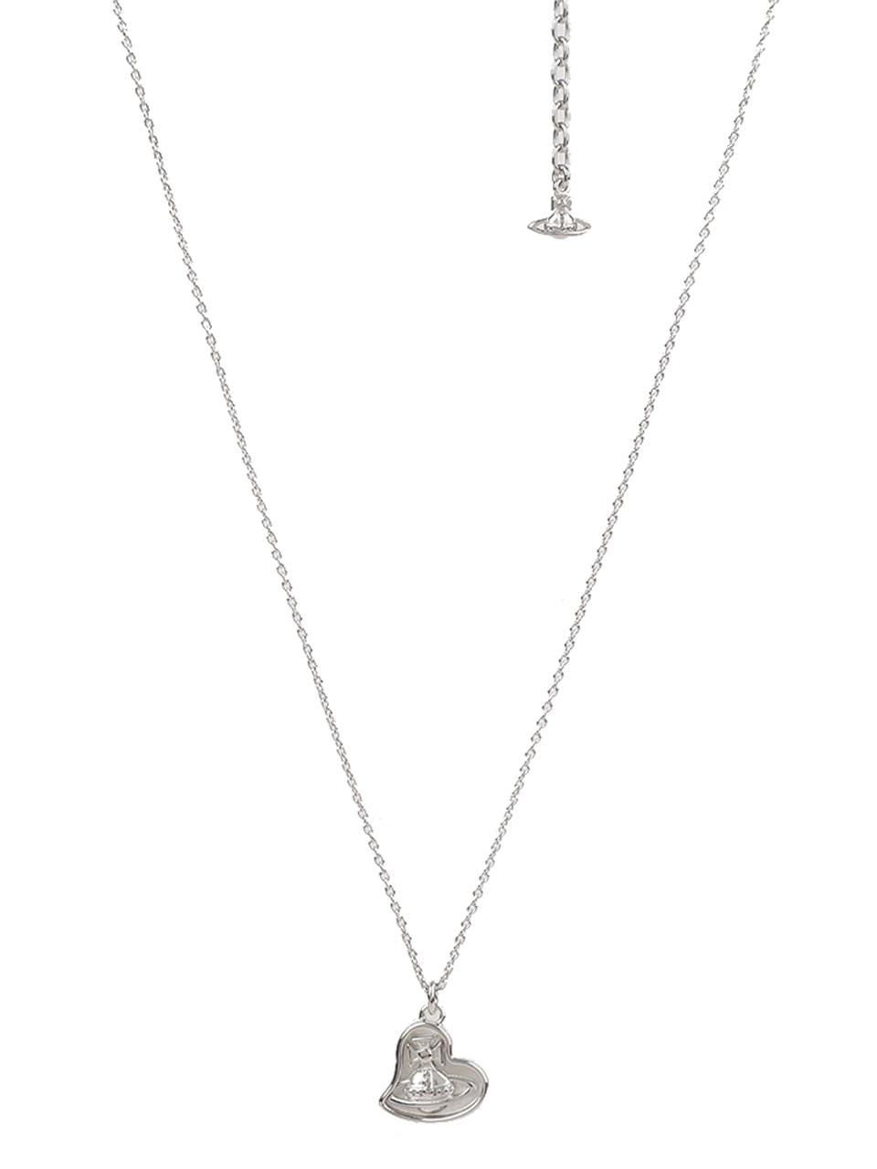 Vivienne Westwood Fay Heart Pendant Necklace Pink Silver-Tone 630203I5 01P019