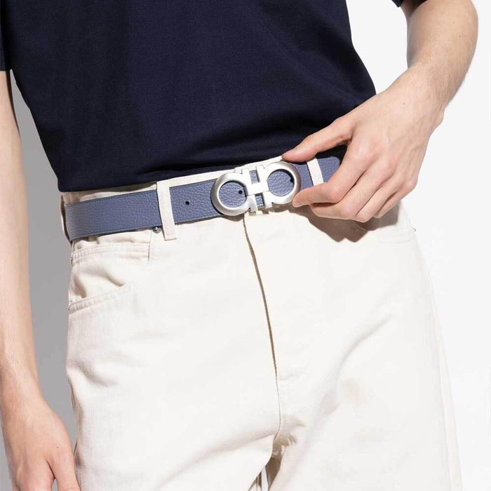 Ferragamo Reversible Gancini Leather Belt Men 675542 785962
