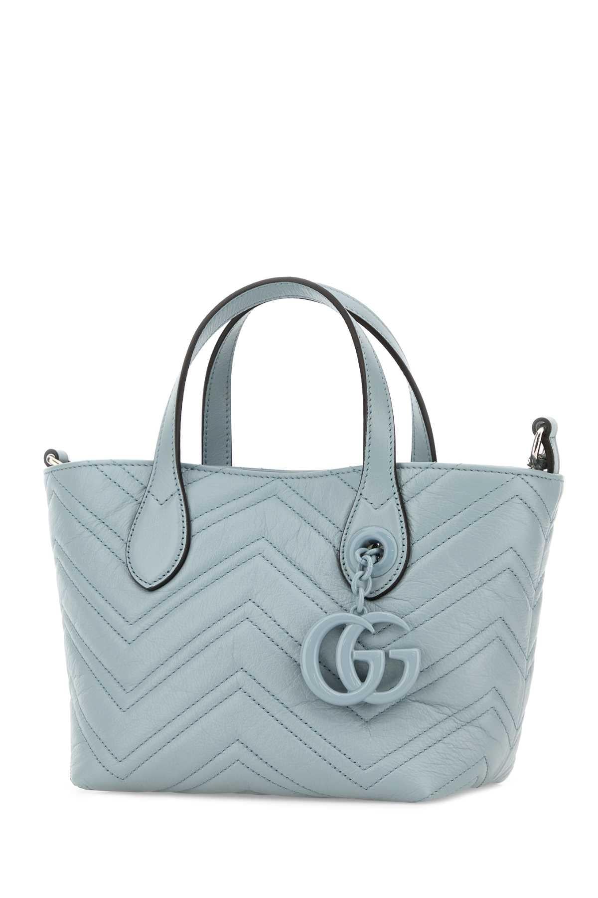 GUCCI Leather Tote Bag Blue