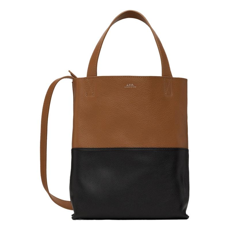 A.P.C. Maiko Small Black Leather Tote Bag Unisex
