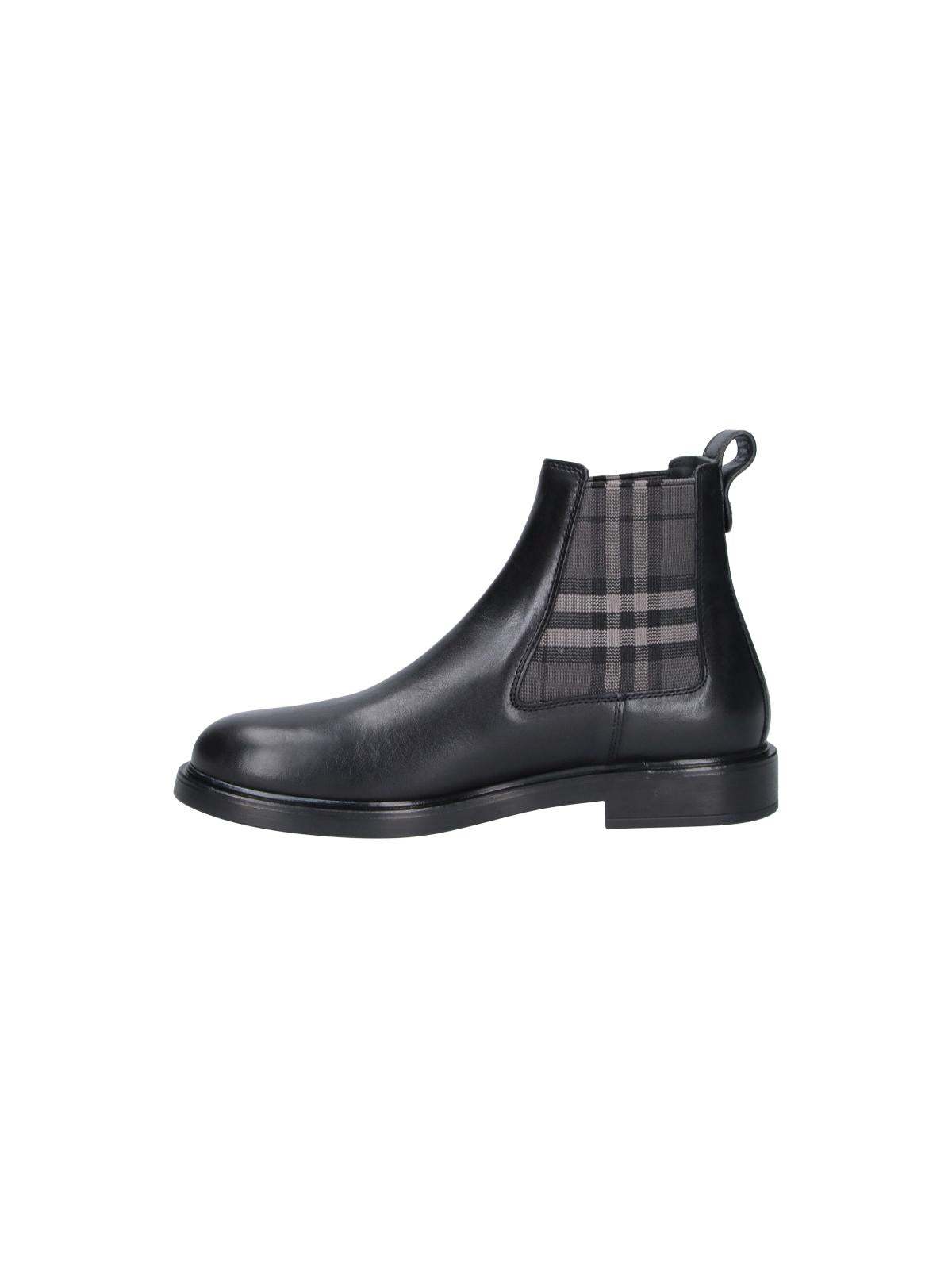 BURBERRY Black Leather Chelsea Ankle Boots Men’s