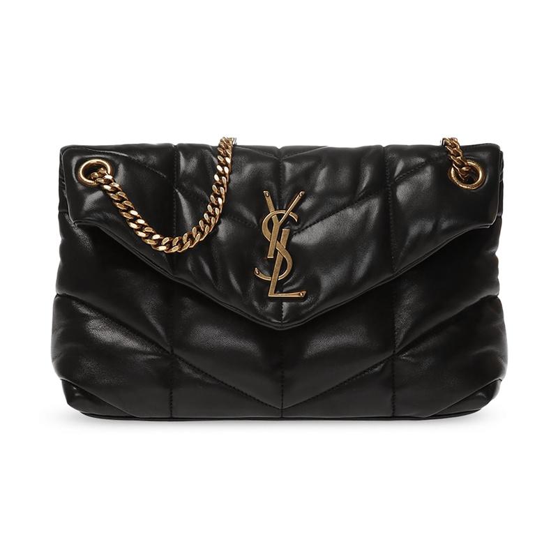 Saint Laurent Loulou Puffer Small Black Leather Shoulder Bag