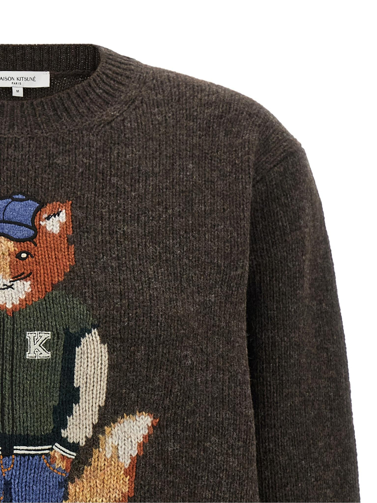 Maison Kitsune Wool Blend Crewneck Knit Sweater Women’s