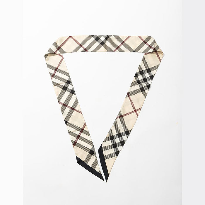 BURBERRY Check Silk Skinny Scarf 8095931