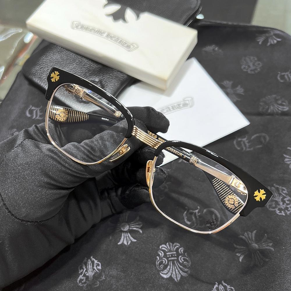 Chrome Hearts Black Gold-Tone Bonen Noisure II Eyeglasses