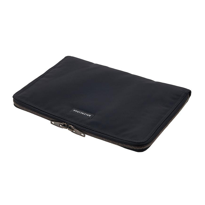 BALENCIAGA Explorer Logo Clutch Bag Black Leather Men