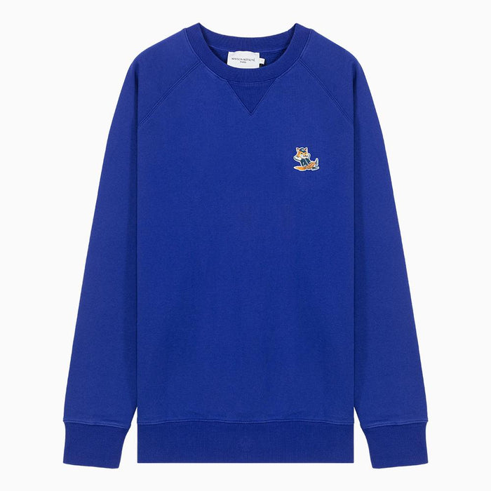 Maison Kitsune Dressed Fox Blue Cotton Sweatshirt Unisex