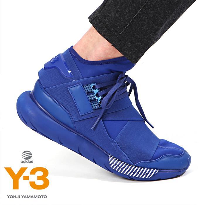 Y-3 Blue/White Adidas Collab Kwasa High Running Sneakers