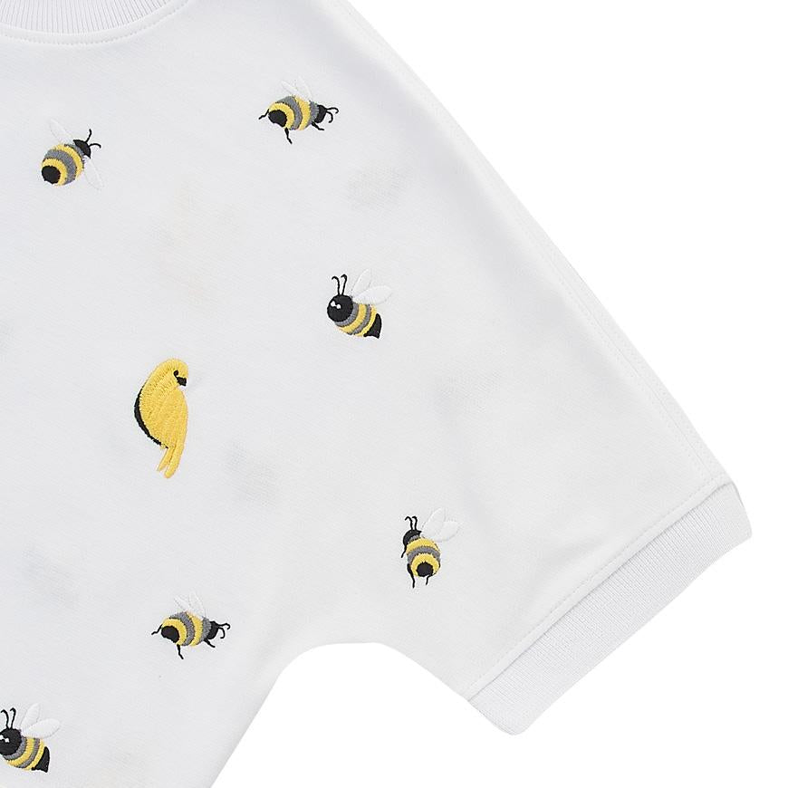 THOM BROWNE Women’s Bird & Bee Intarsia T-Shirt White
