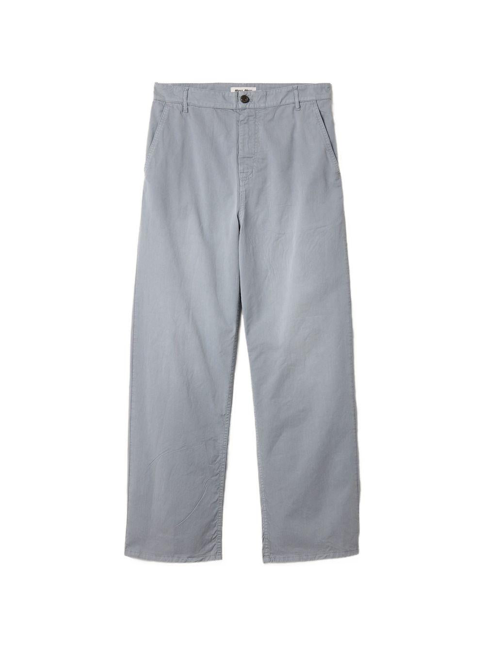 Miu Miu Wool Blend Cropped Trousers Navy