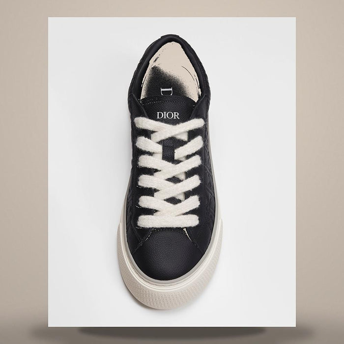 DIOR Black Grain Calfskin Dior Gravity Leather Low-Top Sneakers