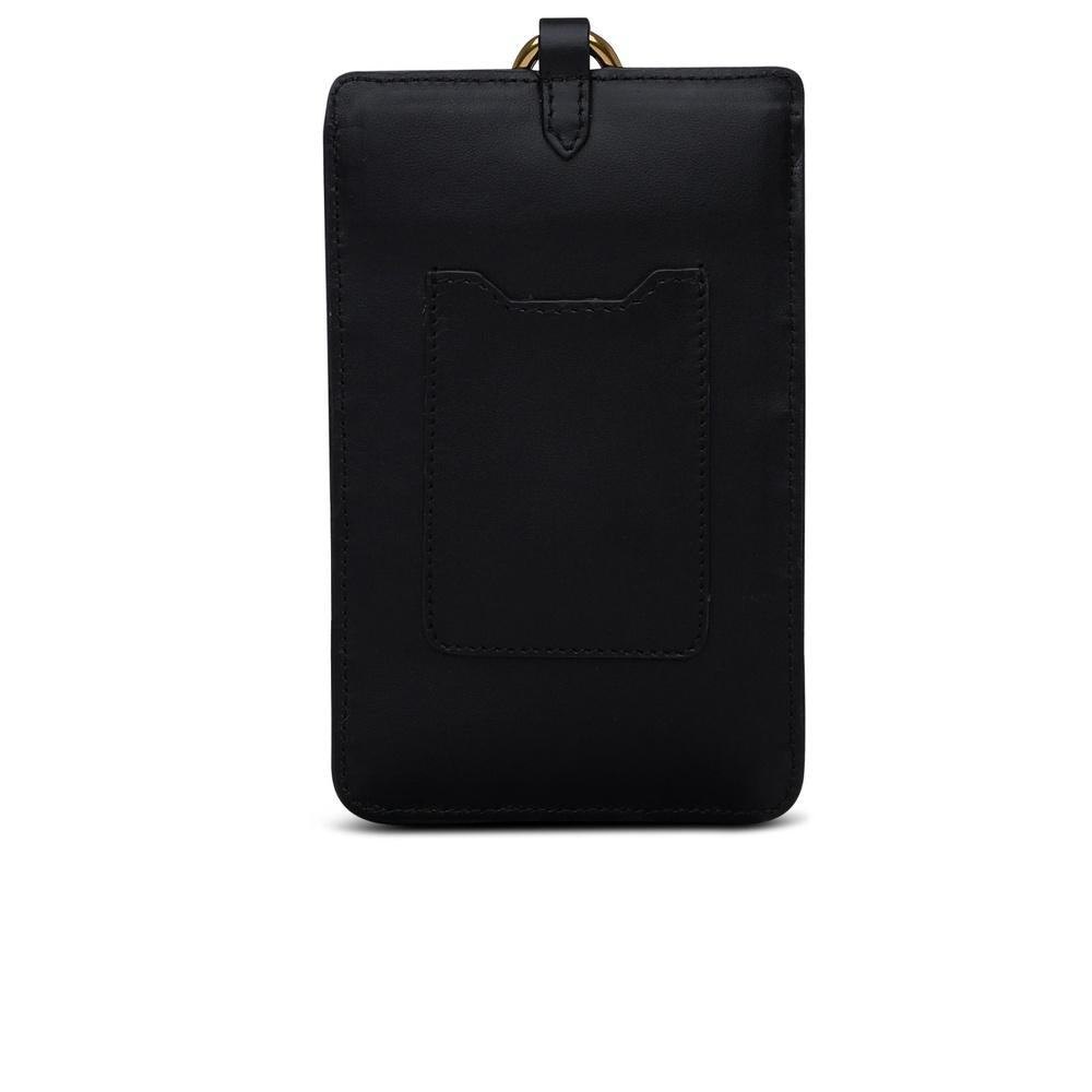Isabel Marant Tielly Phone Holder Pouch Black Leather