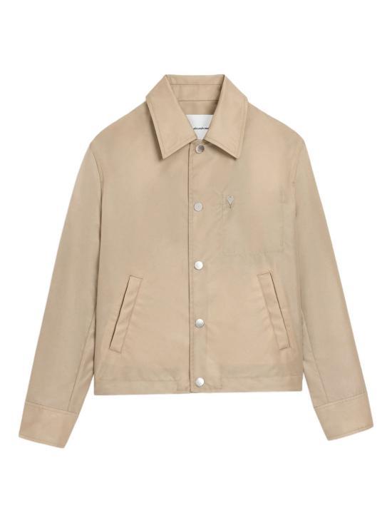AMI ADC Nylon Stud Button Jacket Beige Taupe Women’s