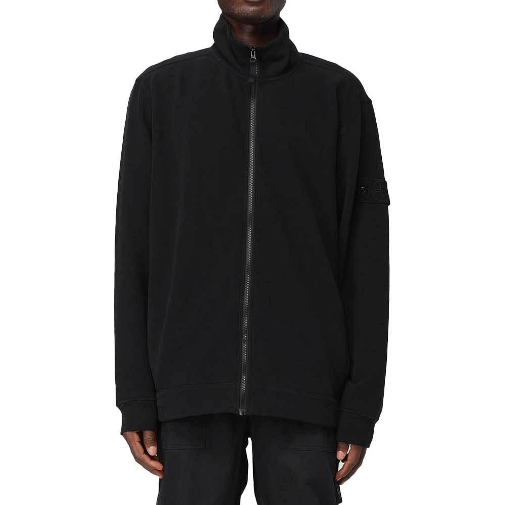 STONE ISLAND Stretch Cotton Fleece Track Jacket Black Men's Jacket
