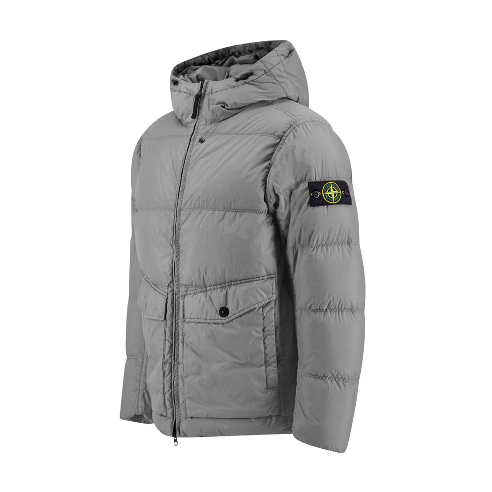 STONE ISLAND Garment-Dyed Crinkle Reps Hooded Down Jacket Gr 4100011 S0A23 V006B